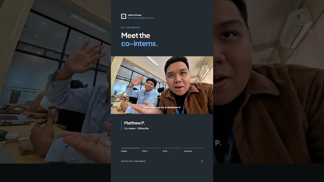 HyperFrames video edit of Jethro Frane and co-interns during the 2025 internship throwback vlog