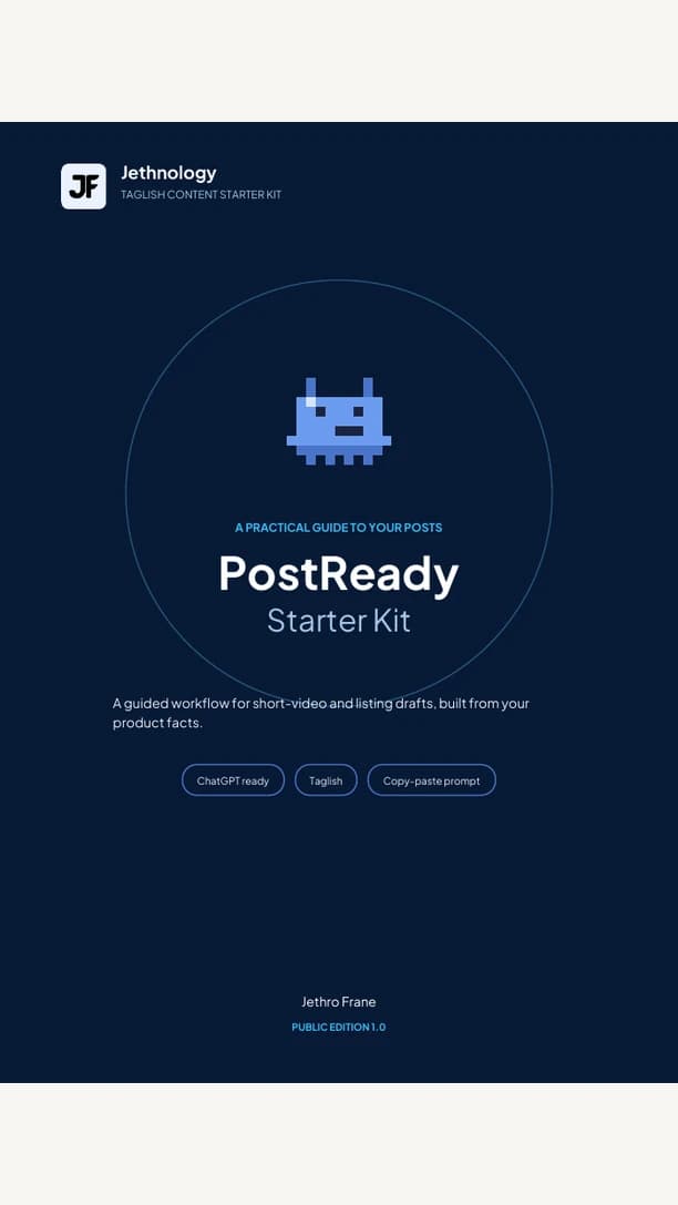 Cover of the PostReady Starter Kit guide by Jethro Frane