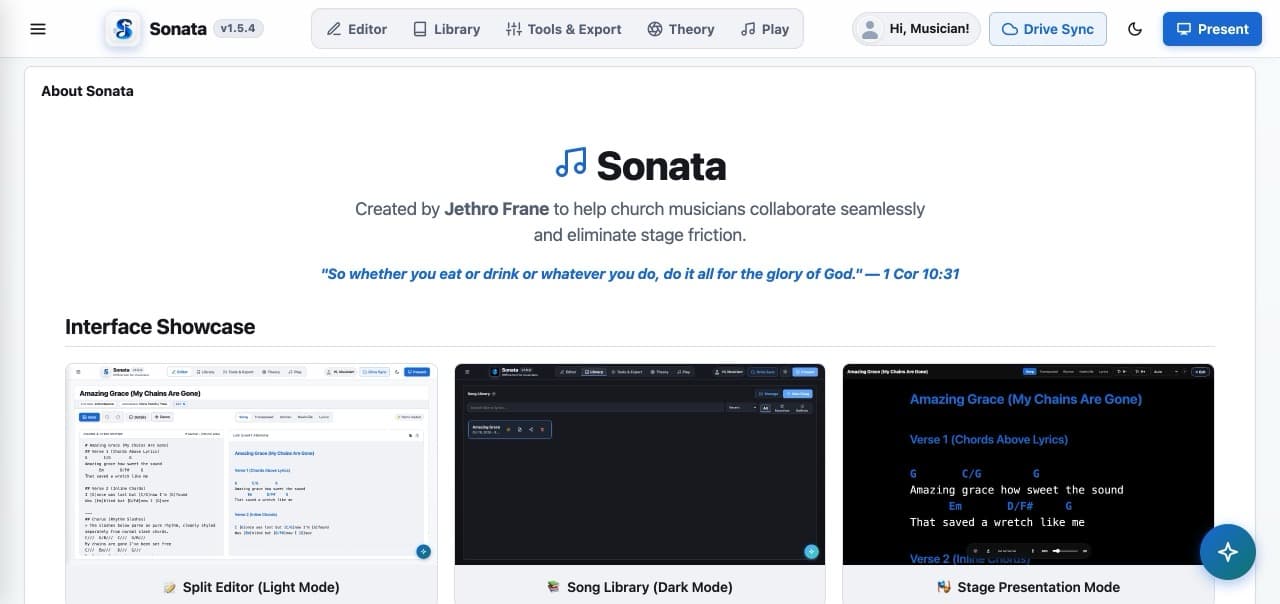 Sonata website preview
